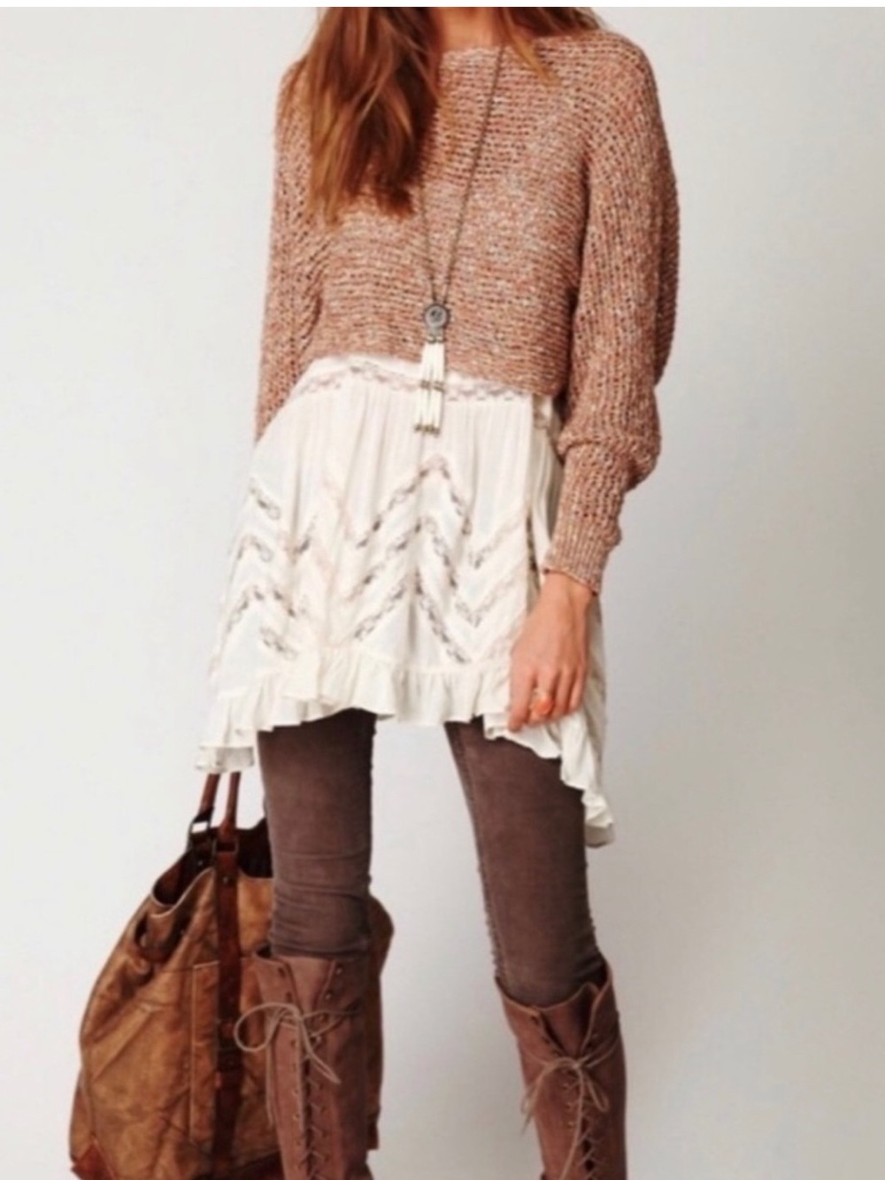 FREE PEOPLE Boho Trapeze Lace Voile Mini Tank Dress - Picture 4 of 11